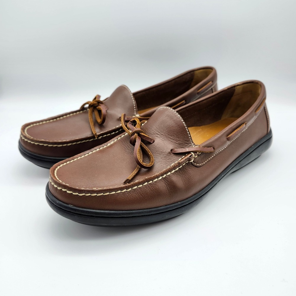 Cole Haan Mens Brown Leather Classic Moc Toe Driving Loafer Shoes slip-on tie - Picture 1 of 9